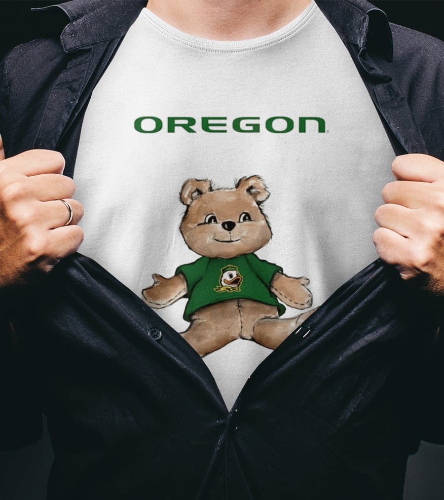 Oregon Ducks Teddy Bear Cartoon T-Shirt
