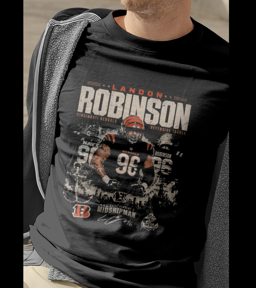 Bengals Midshipman Landon Robinson #96 Football T-Shirt