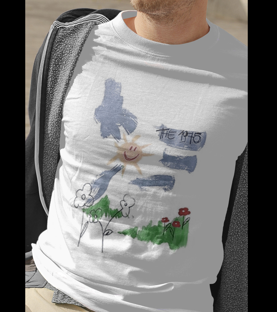 The 1975 Doodle Happy Sun And Flowers T-Shirt