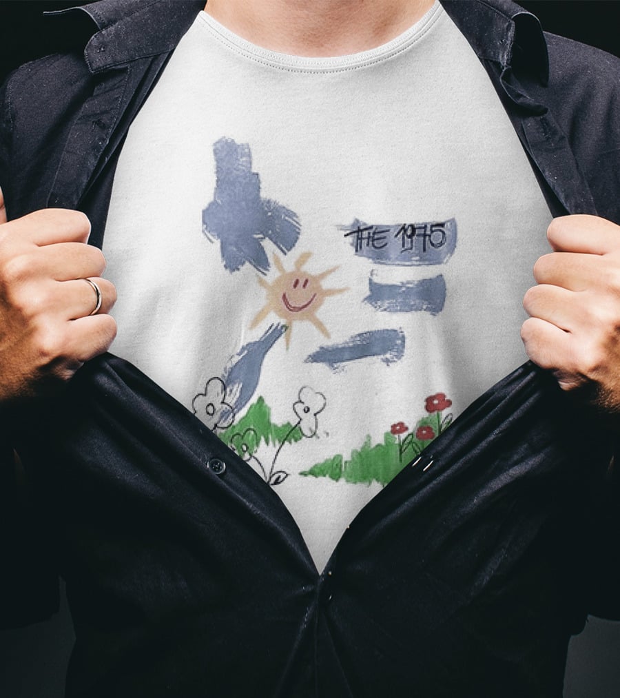 The 1975 Doodle Happy Sun And Flowers T-Shirt