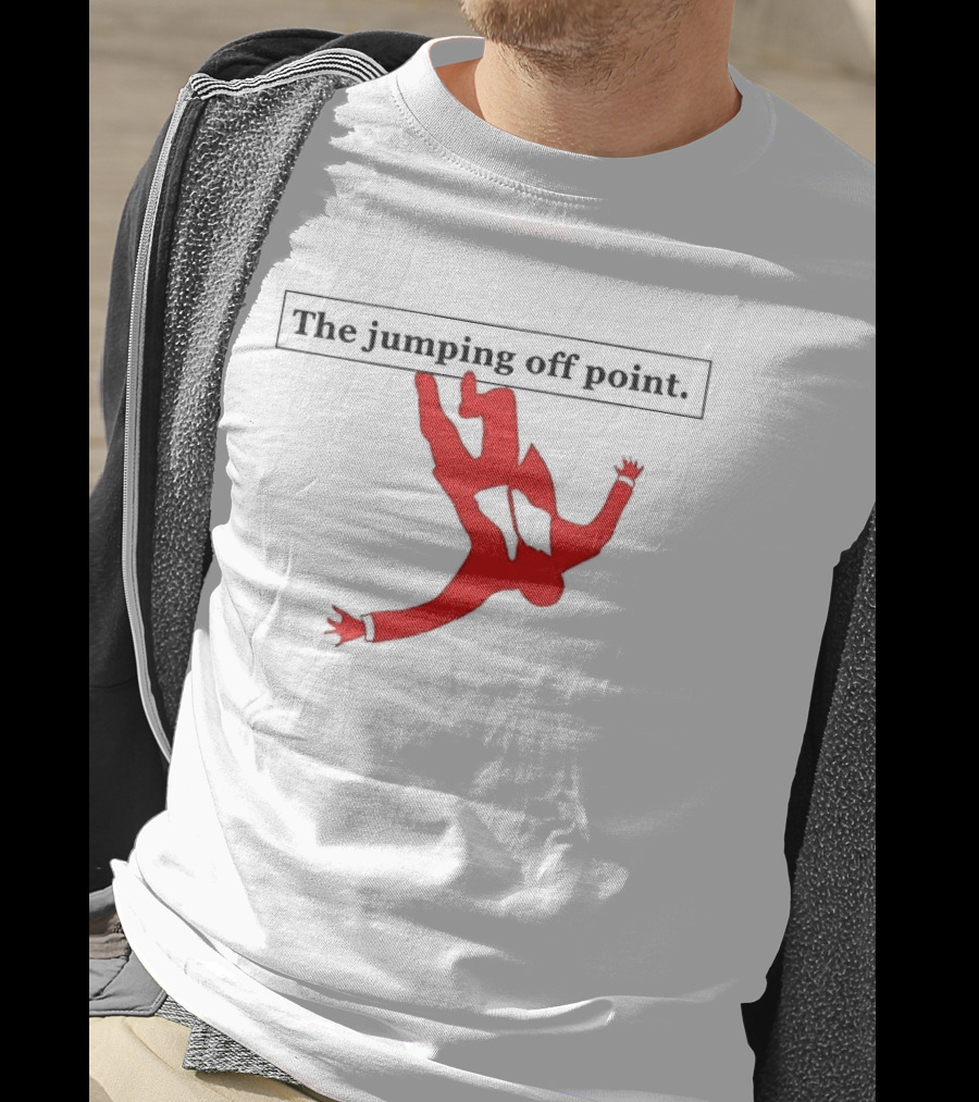 The Jumping Off Point Red Silhouette Skydiver T-Shirt