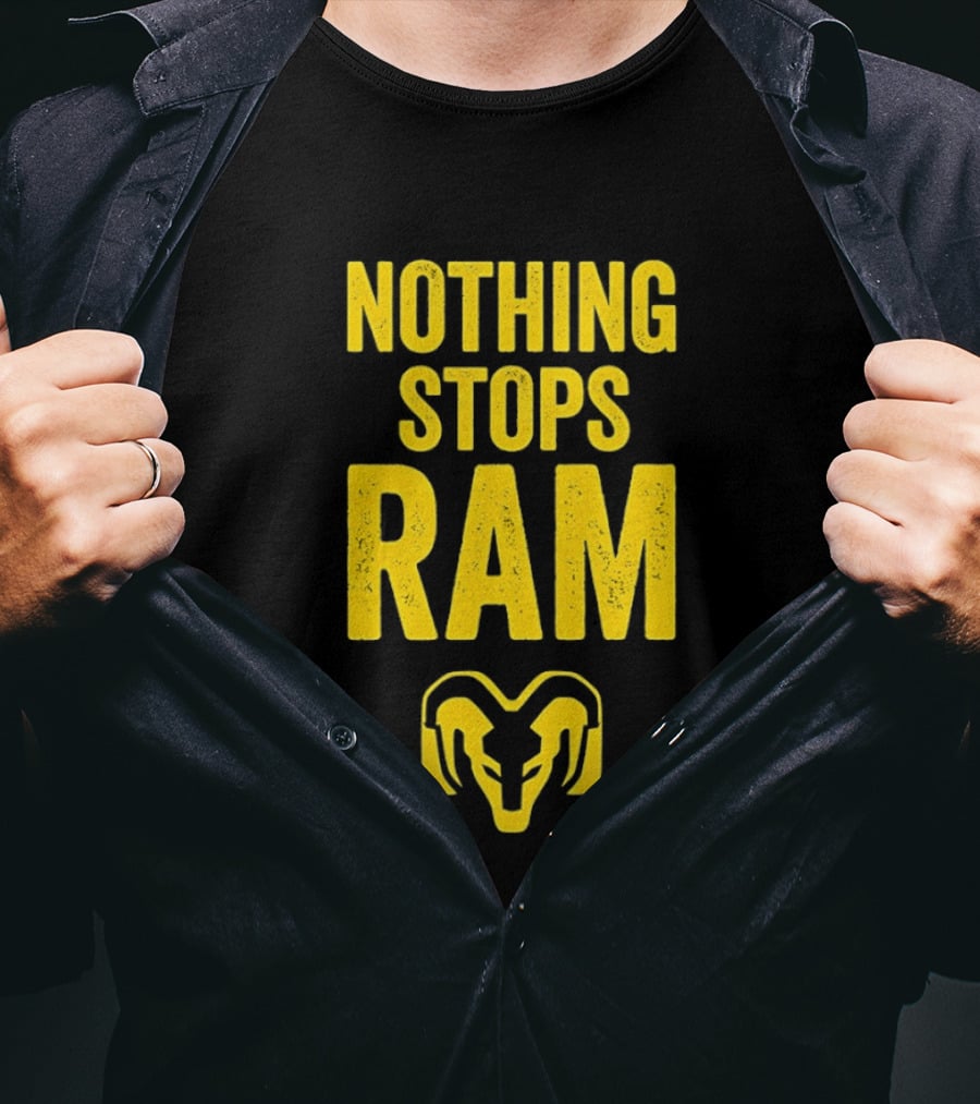 Nothing Stops Ram Bold Text With Ram Head T-Shirt
