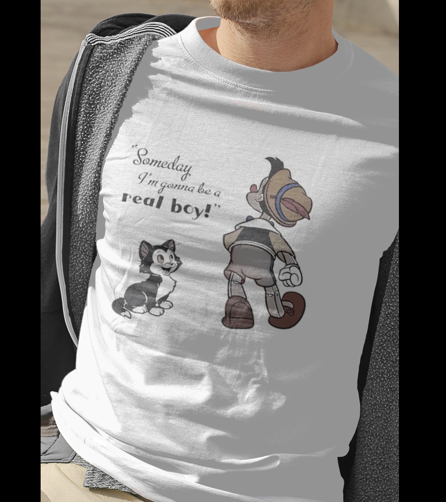 Someday I'm Gonna Be A Real Boy Pinocchio And Figaro Disney T-Shirt