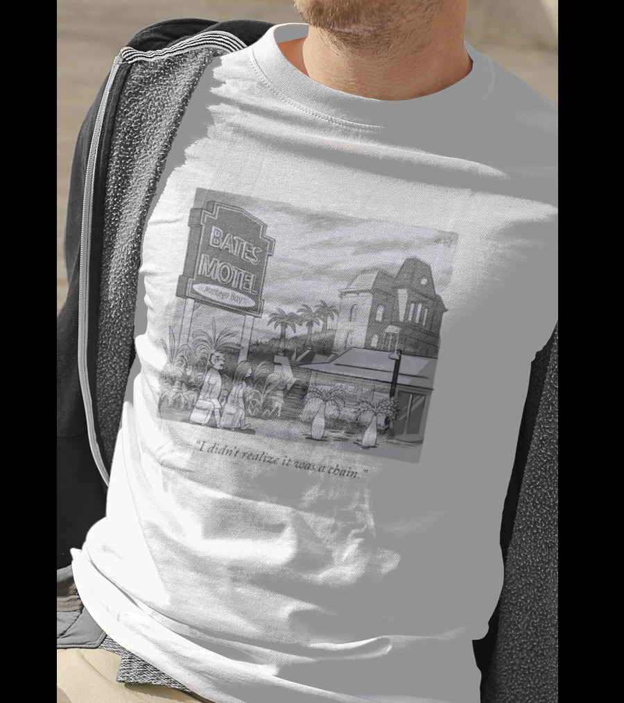Bates Motel Montego Bay Cartoon Illustration I Didn't Realize It Was A Chain T-Shirt