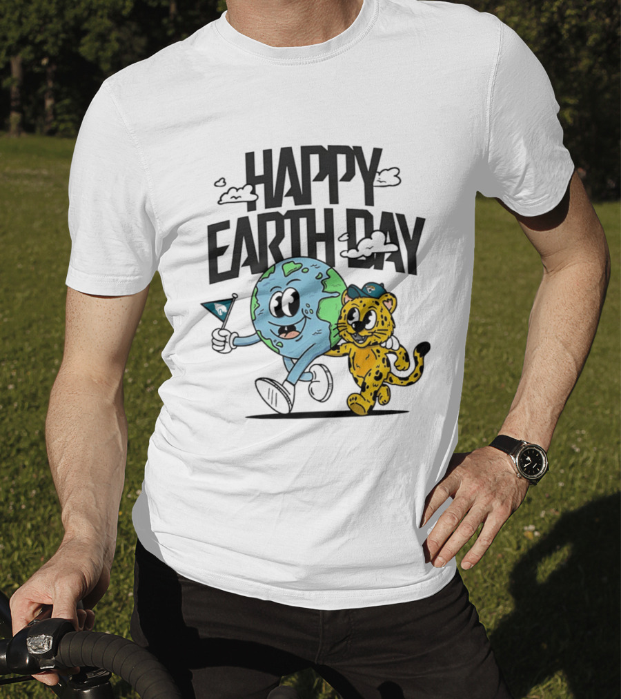 Jacksonville Jaguars Happy Earth Day Celebration With Earth And Jaguar T-Shirt