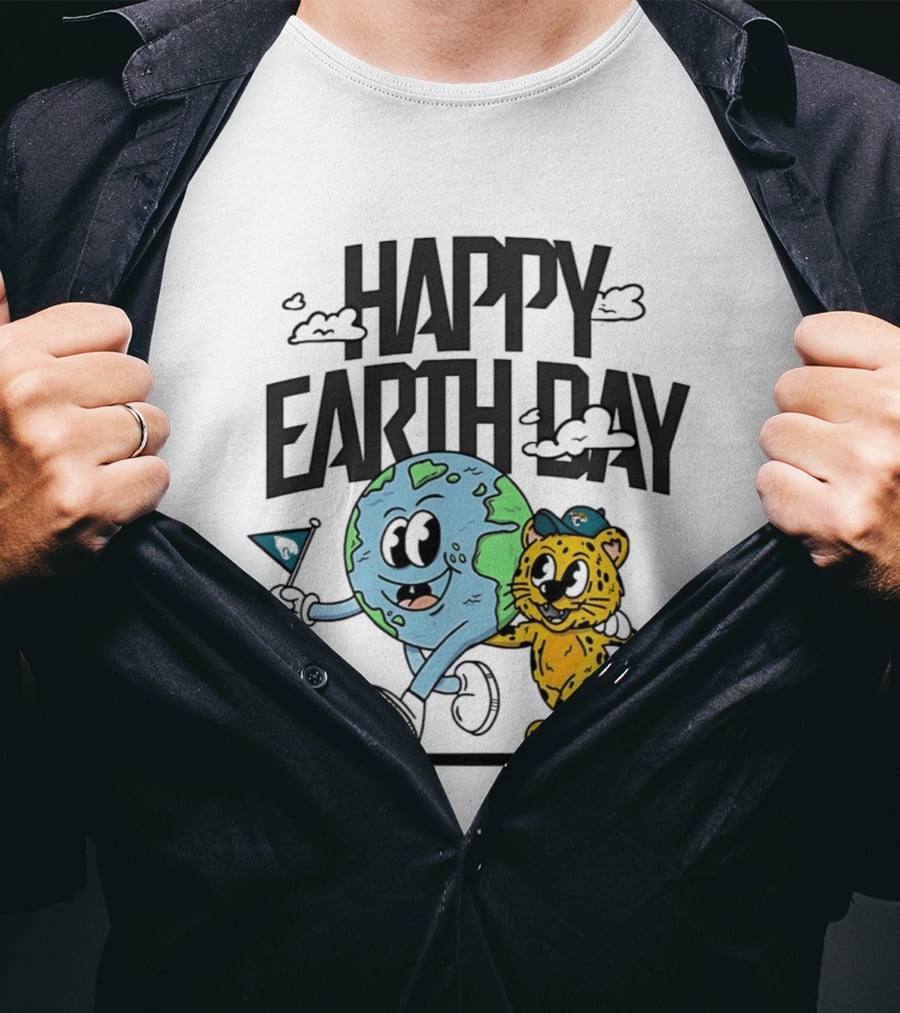 Jacksonville Jaguars Happy Earth Day Celebration With Earth And Jaguar T-Shirt