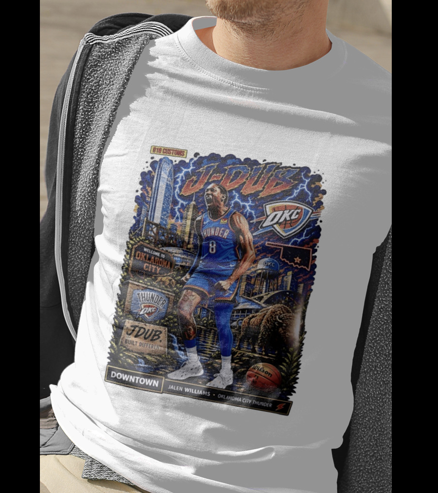 J Dub Oklahoma City Thunder Jalen Williams Downtown Comic OKC Basketball T-Shirt