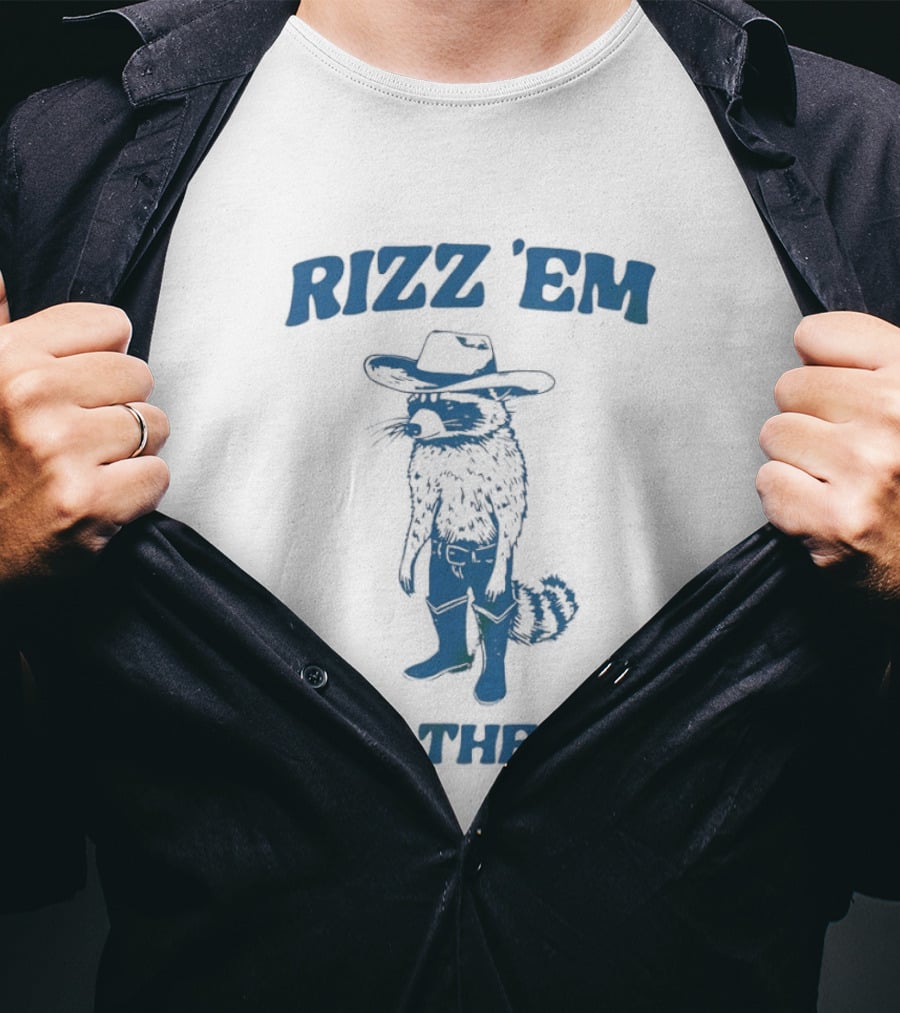 Raccon Cowboy Rizz ‘Em With The ‘Tism T-Shirt