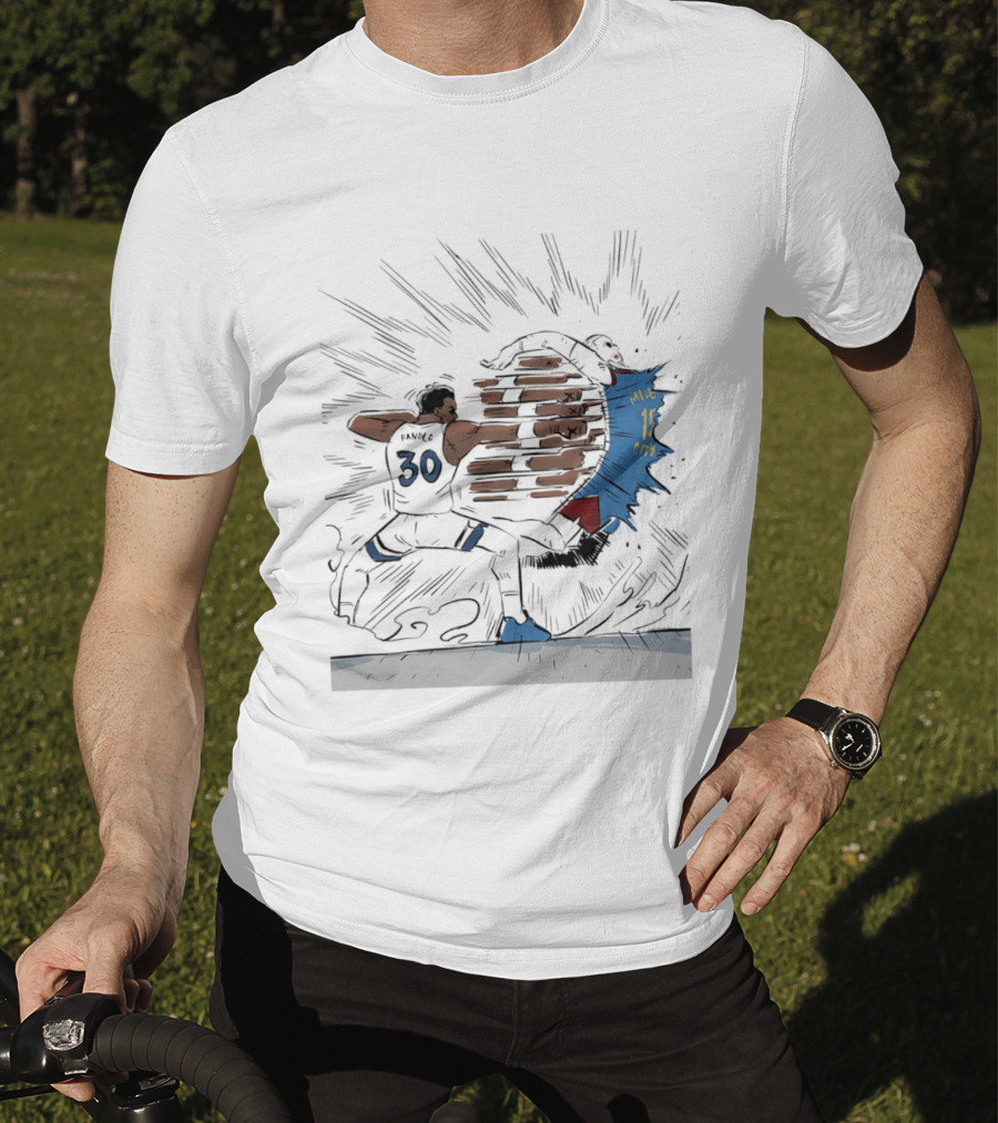 Randle Timberwolves Vs Jokic Nuggets Comic Style Slam Dunk Action T-Shirt