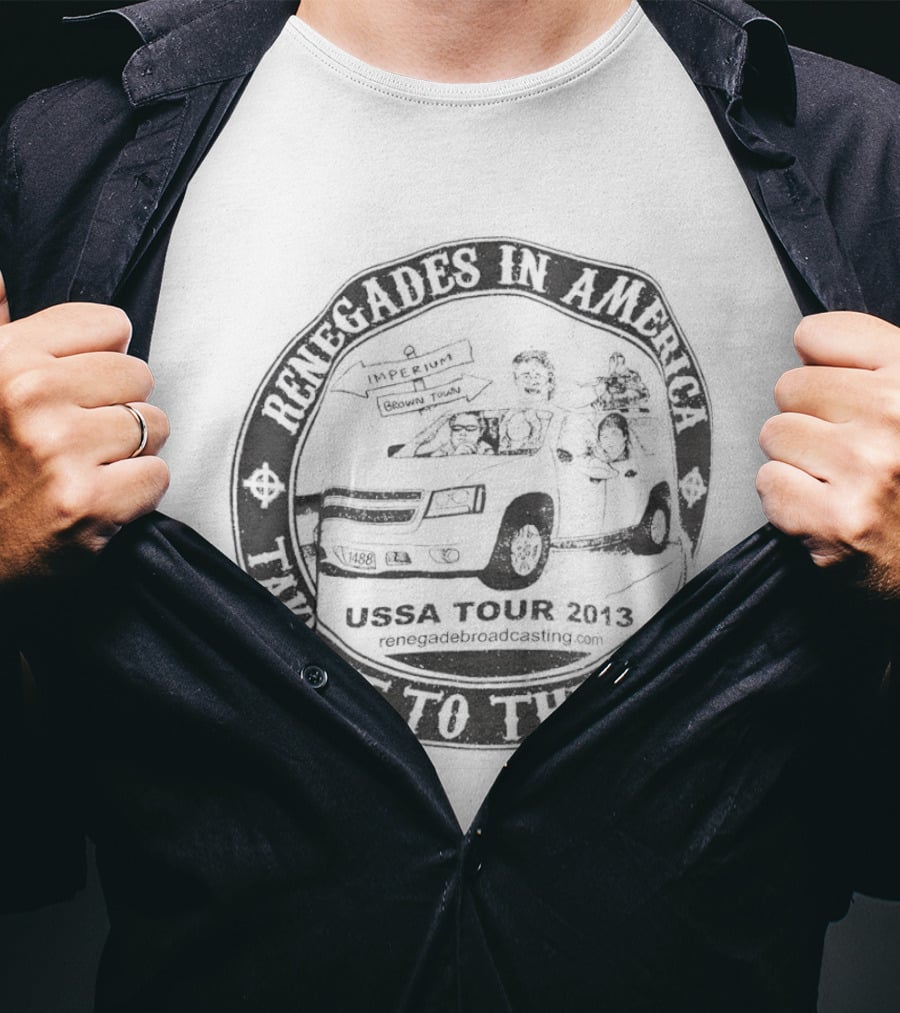 Renegades In America With American Flag And Rider Taking It To The Streets T-Shirt