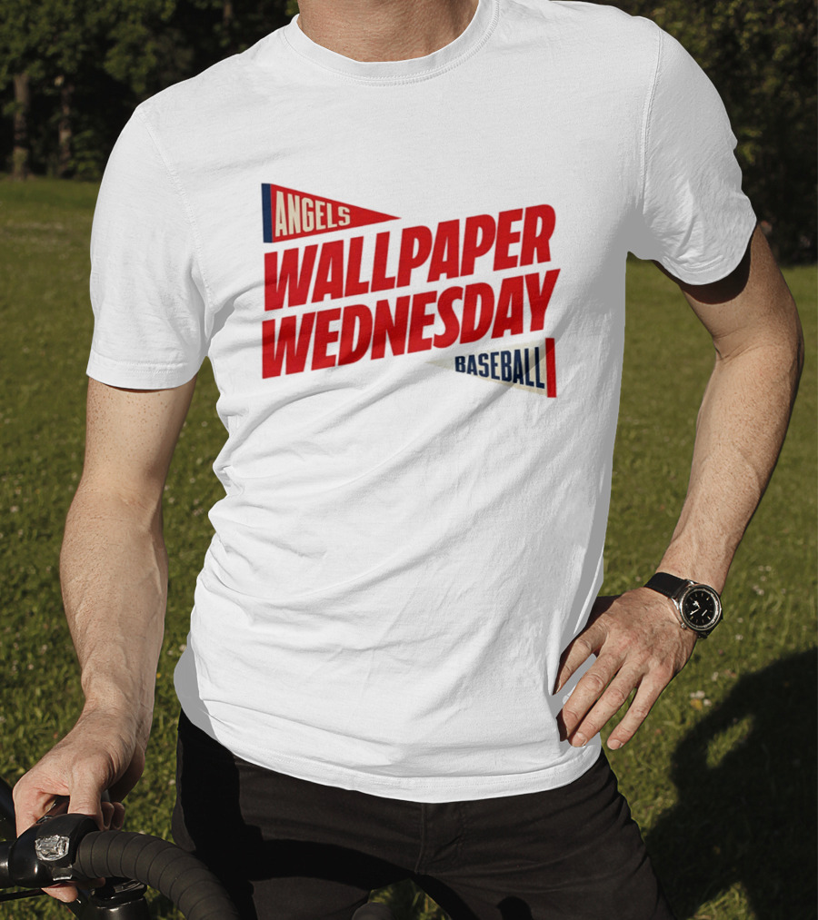 Los Angeles Angels Wallpaper Wednesday Baseball T-Shirt