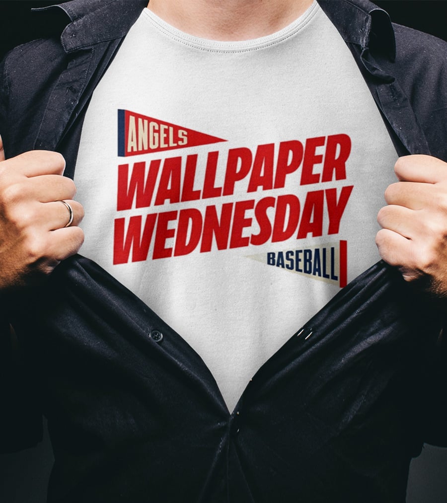 Los Angeles Angels Wallpaper Wednesday Baseball T-Shirt