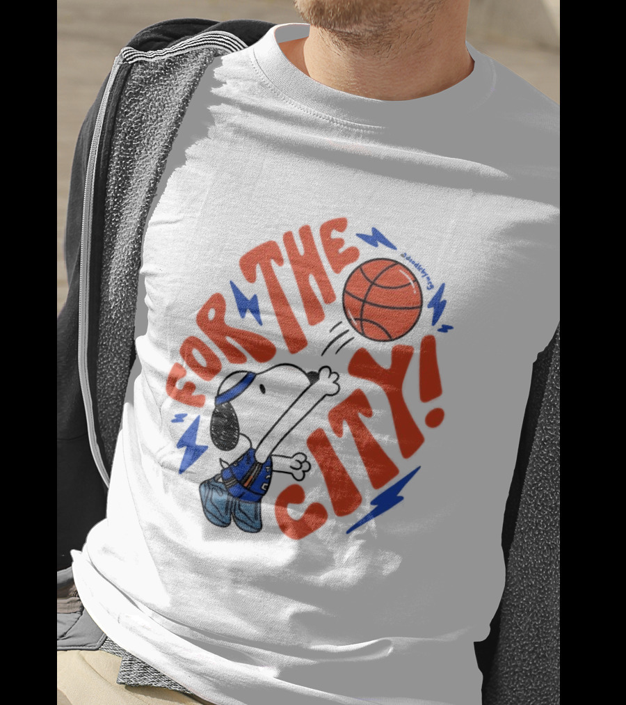 Snoopy For The City Oklahoma City Thunder Basketball T-Shirt