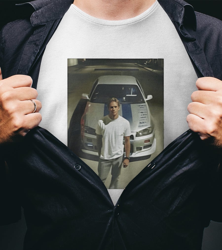 Paul Walker Nissan Skyline GT R R34 Fast And Furious Iconic Movie Car Scene T-Shirt