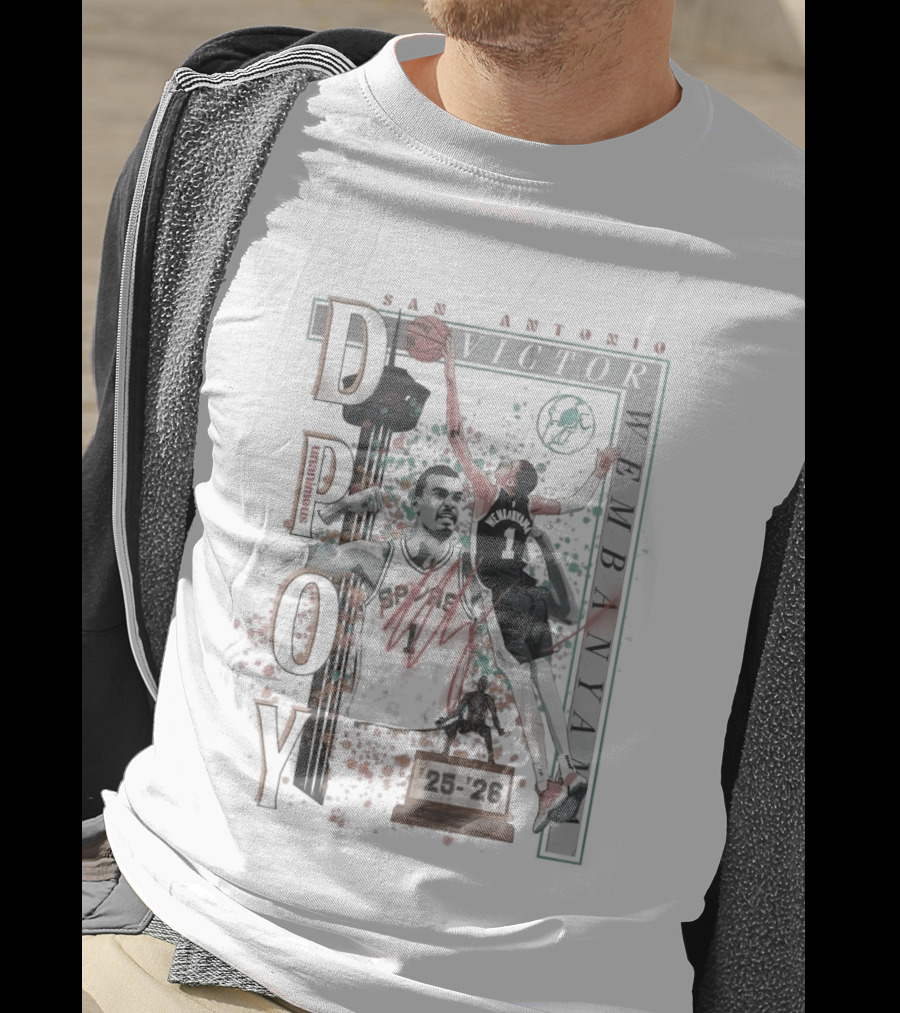 San Antonio Victor Wembanyama 2026 DPOY Basketball Spurs T-Shirt