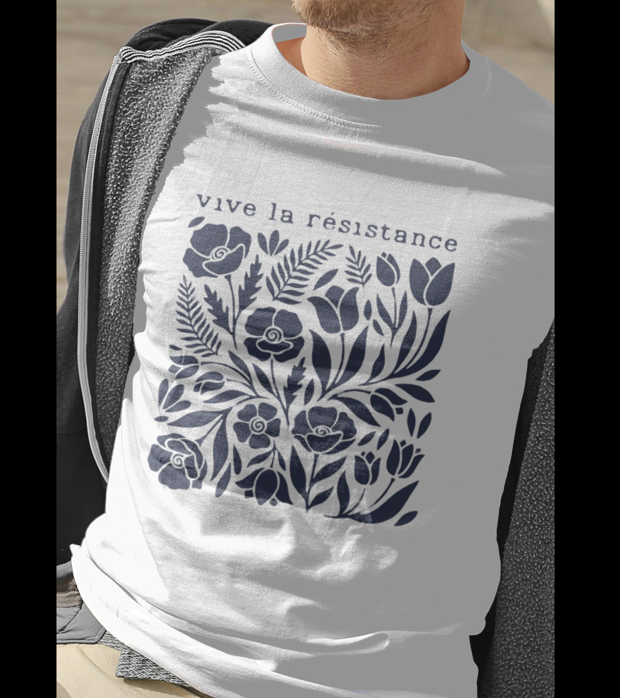 Vive La Résistance Floral Botanical Print T-Shirt