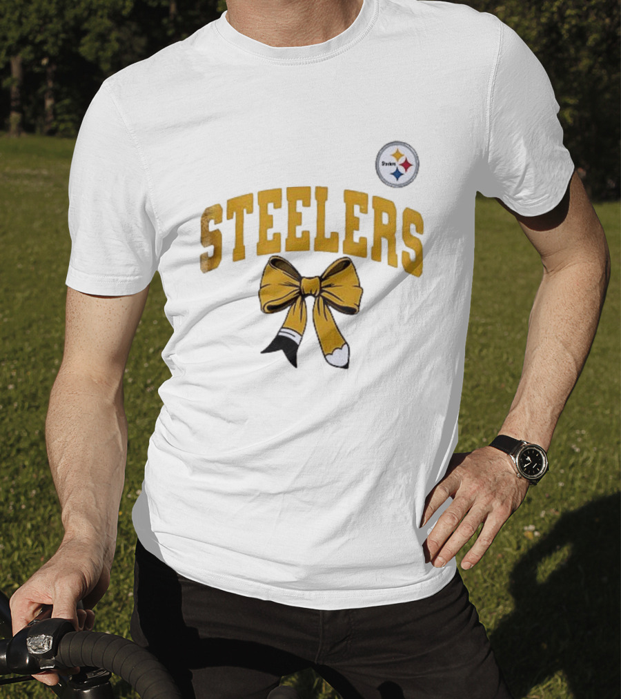 Pittsburgh Steelers Retired Teacher Love Bow T-Shirt