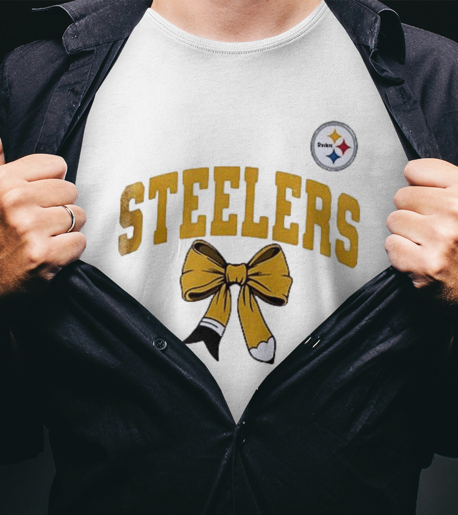 Pittsburgh Steelers Retired Teacher Love Bow T-Shirt