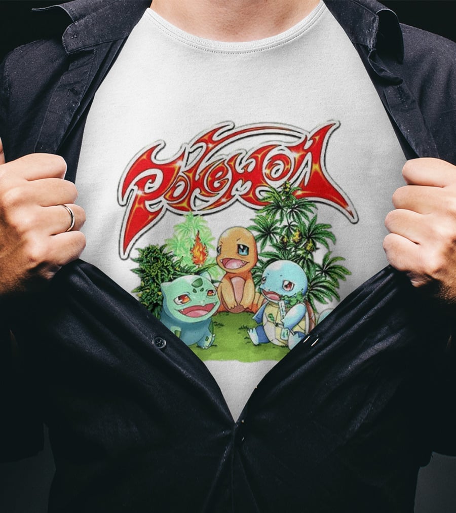 Pokémon Bulbasaur Charmander Squirtle Cannabis T-Shirt