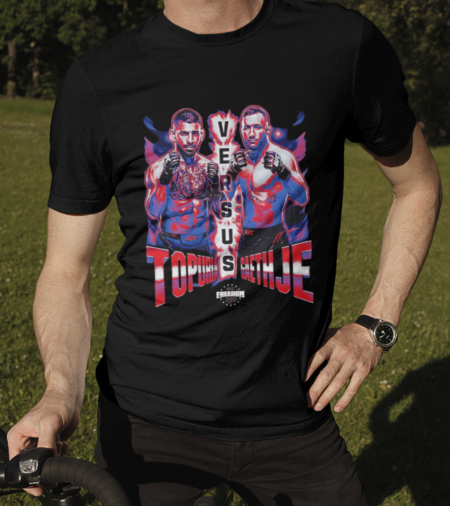 Ilia Topuria Versus Justin Gaethje UFC 250 Matchup T-Shirt