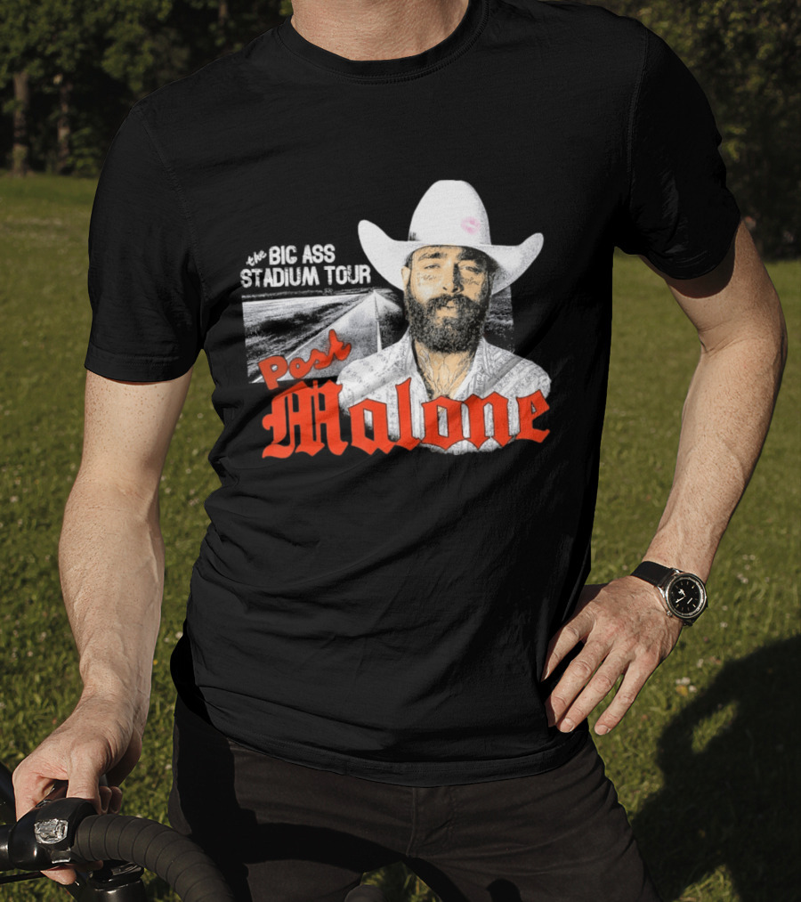 Post Malone Big Ass Stadium Tour Cowboy Hat Tattoo T-Shirt
