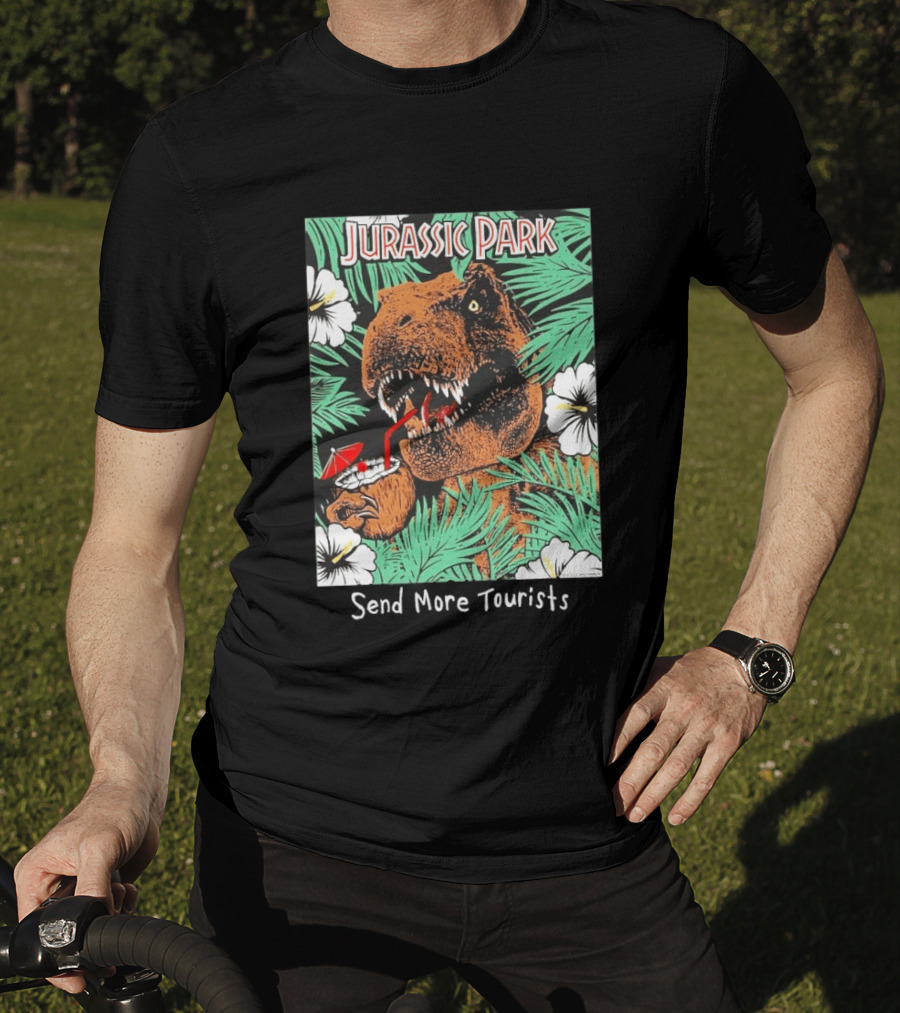 Jurassic Park Send More Tourists Rex Tropical Drink Scene T-Shirt