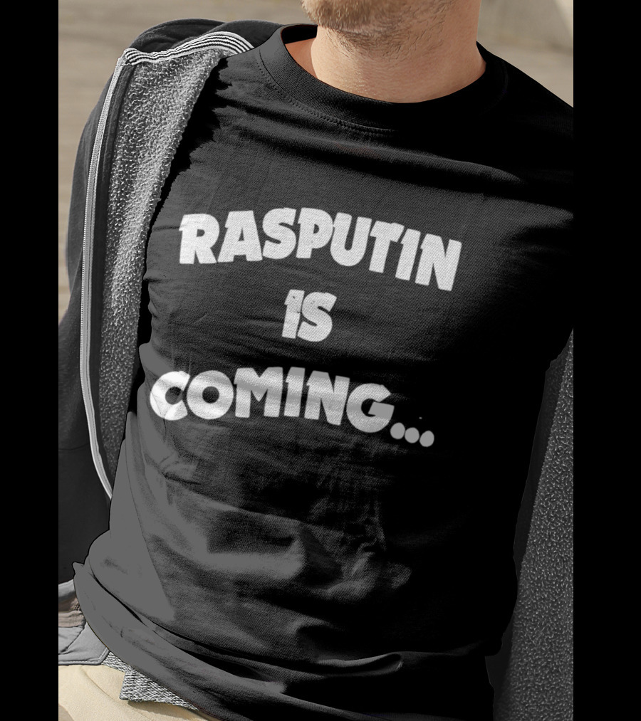 Rasputin Is Coming Text Stylized T-Shirt