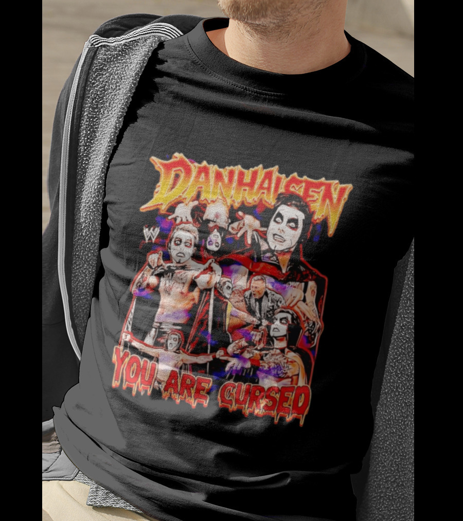 Danhausen WWE You Are Cursed Wrestling Montage Comic T-Shirt