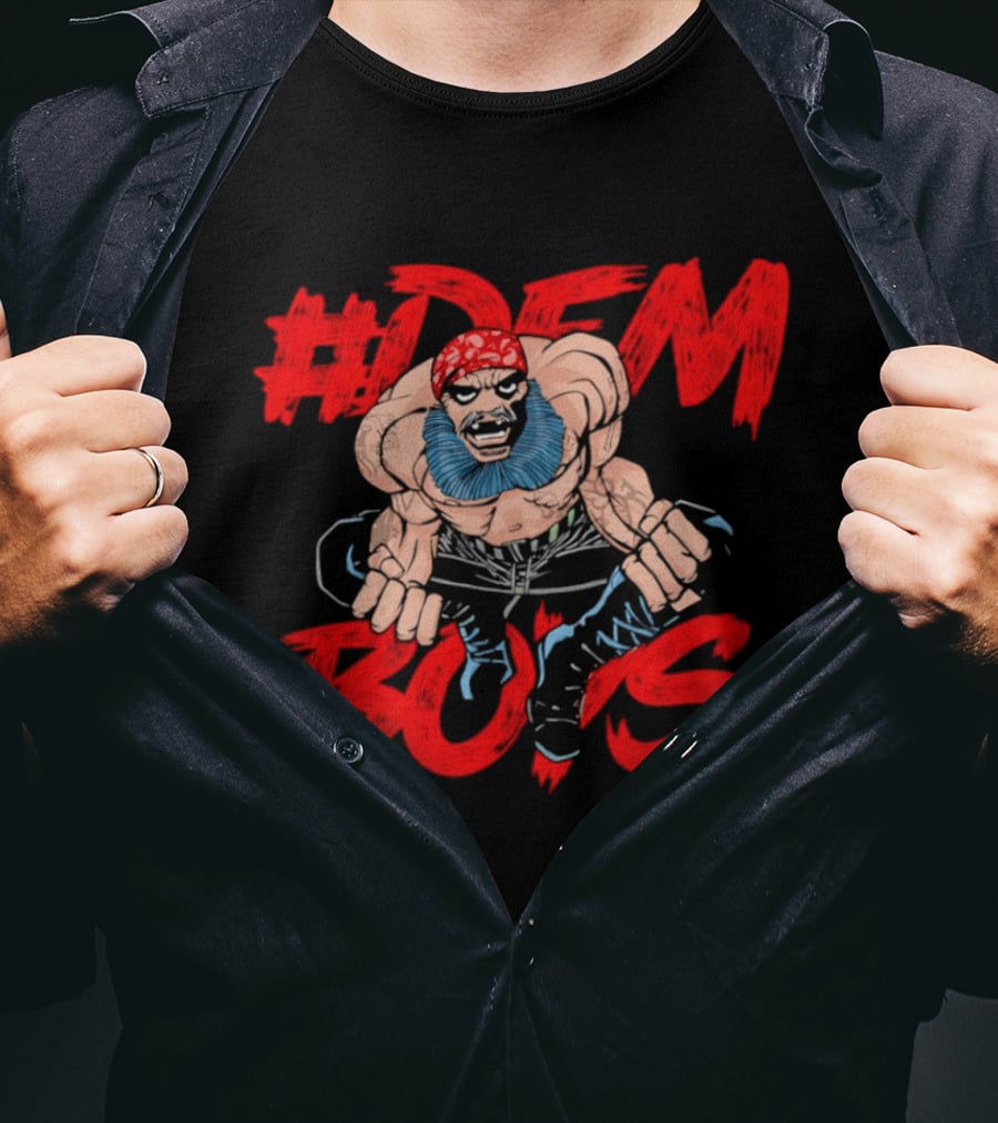 #DEM BOYS Bearded Muscle Wrestler Red Bandana T-Shirt