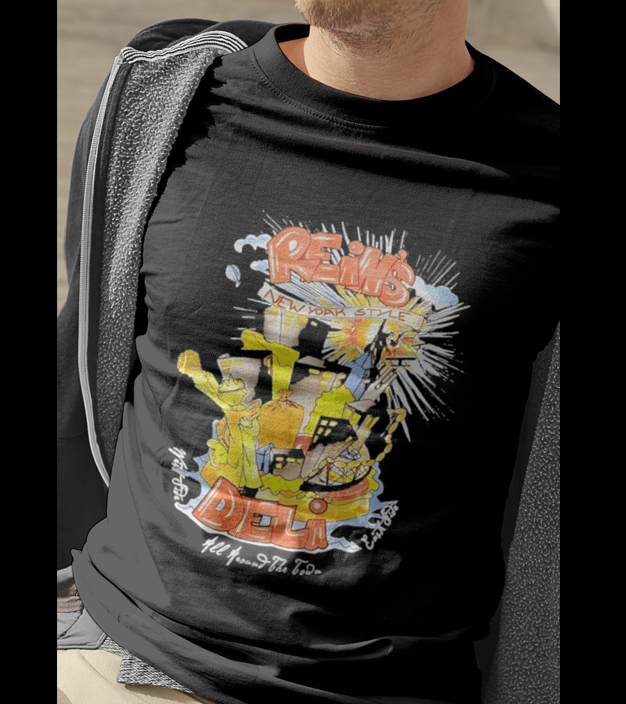 Rein's New York Style Deli Statue Of Liberty Cityscape Explosion T-Shirt