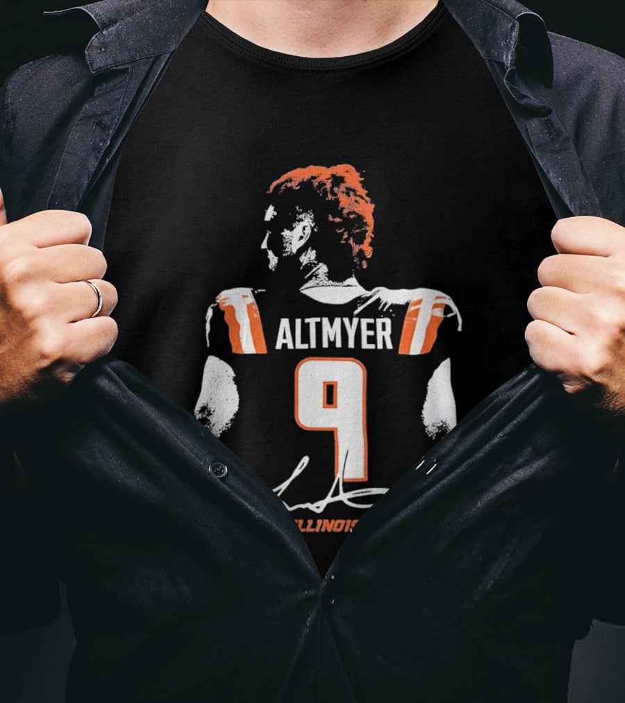 Luke Altmyer 9 Illinois Fighting Illini Football Player T-Shirt