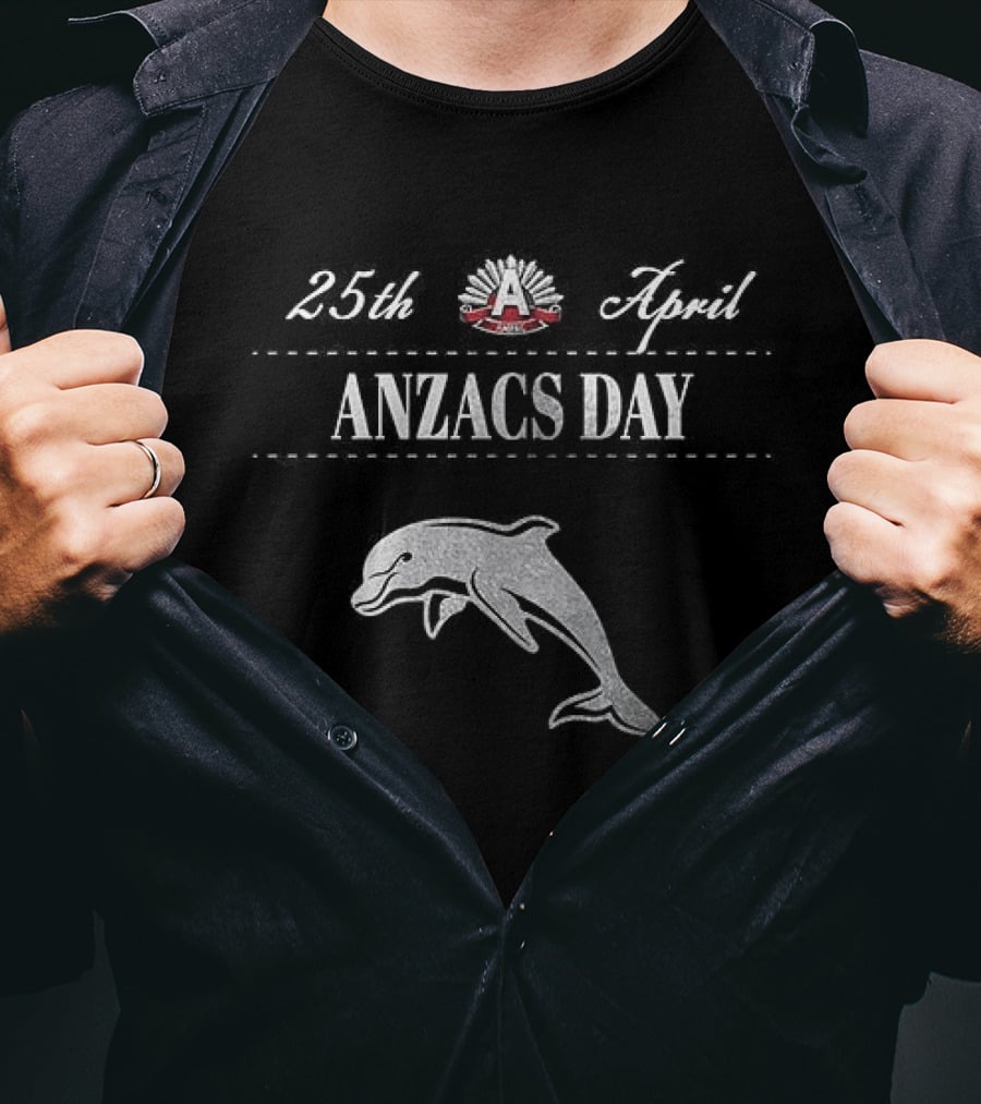 Dolphins NRL Anzacs Day Lest We Forget T-Shirt