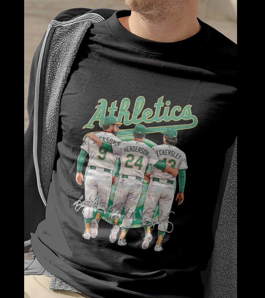 Rickey Henderson Reggie Jackson Dennis Eckersley Oakland Athletics Legends T-Shirt