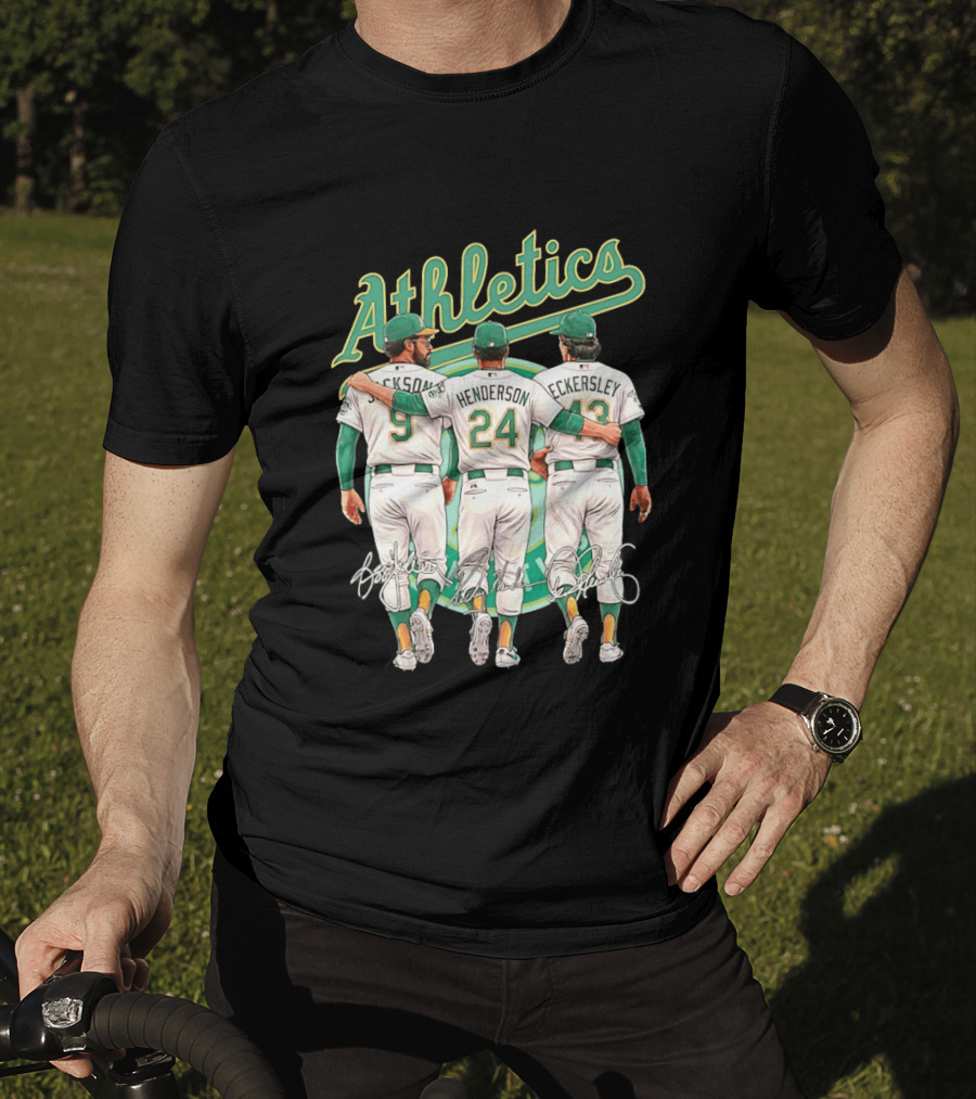 Rickey Henderson Reggie Jackson Dennis Eckersley Oakland Athletics Legends T-Shirt