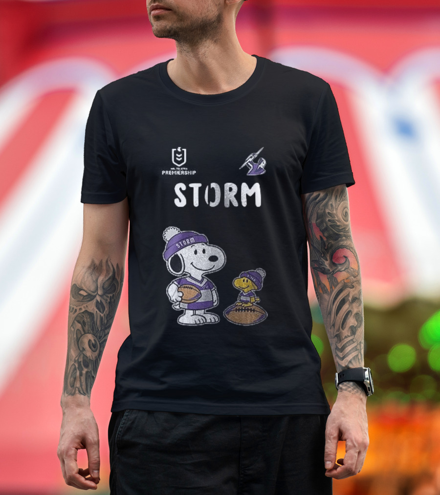 Melbourne Storm Peanuts Collaboration Snoopy Football Team Loyalty T-Shirt