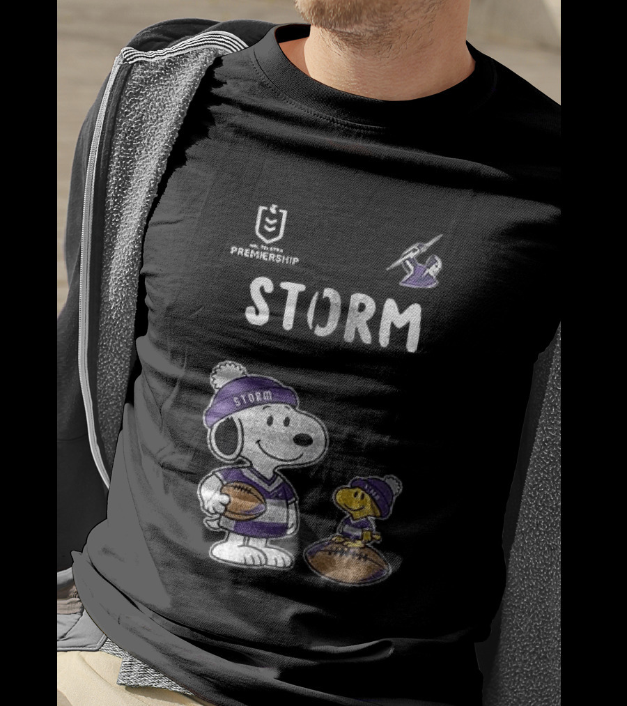 Melbourne Storm Peanuts Collaboration Snoopy Football Team Loyalty T-Shirt
