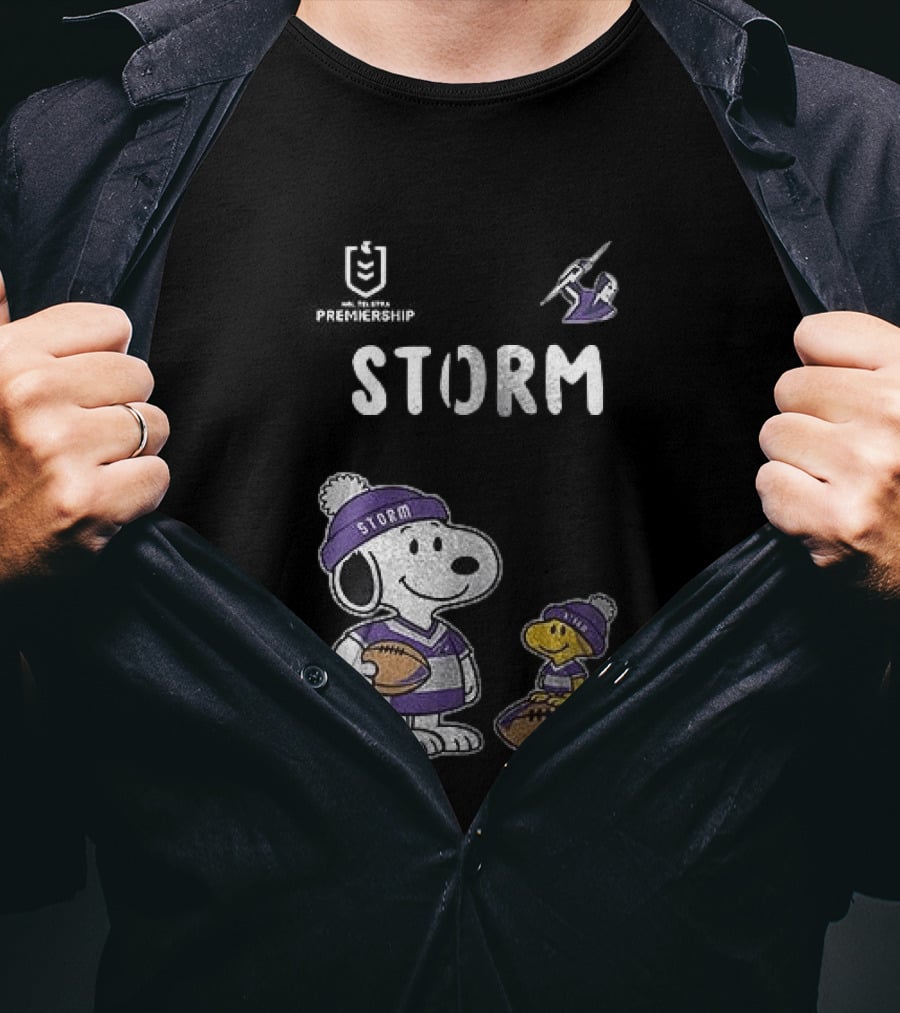 Melbourne Storm Peanuts Collaboration Snoopy Football Team Loyalty T-Shirt