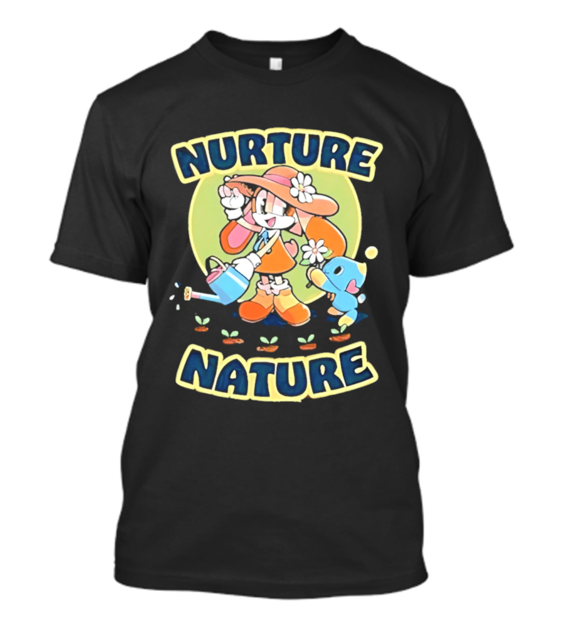 Nurture Nature Hedgehog Chao Earth Day Gardening T-Shirt