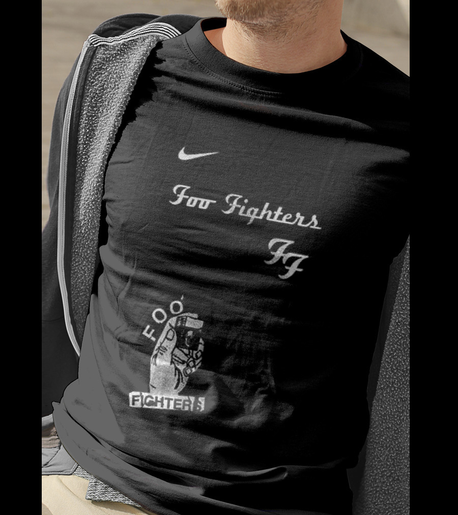 Foo Fighters Nike Do You Love Rock N Roll Skull Tattoo T-Shirt