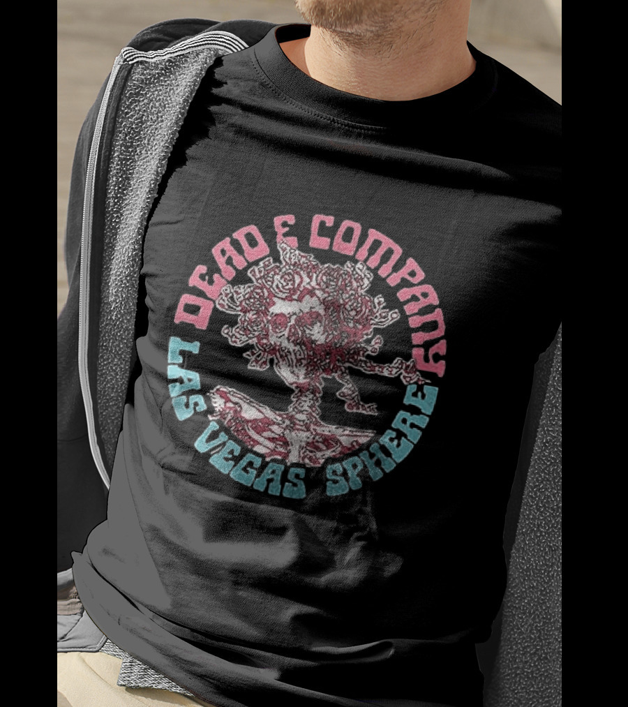 Dead & Company Las Vegas Sphere Bertha Skeleton Roses T-Shirt