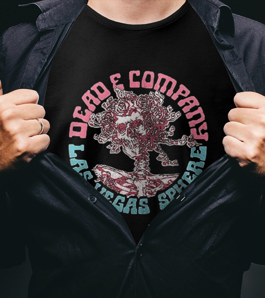 Dead & Company Las Vegas Sphere Bertha Skeleton Roses T-Shirt