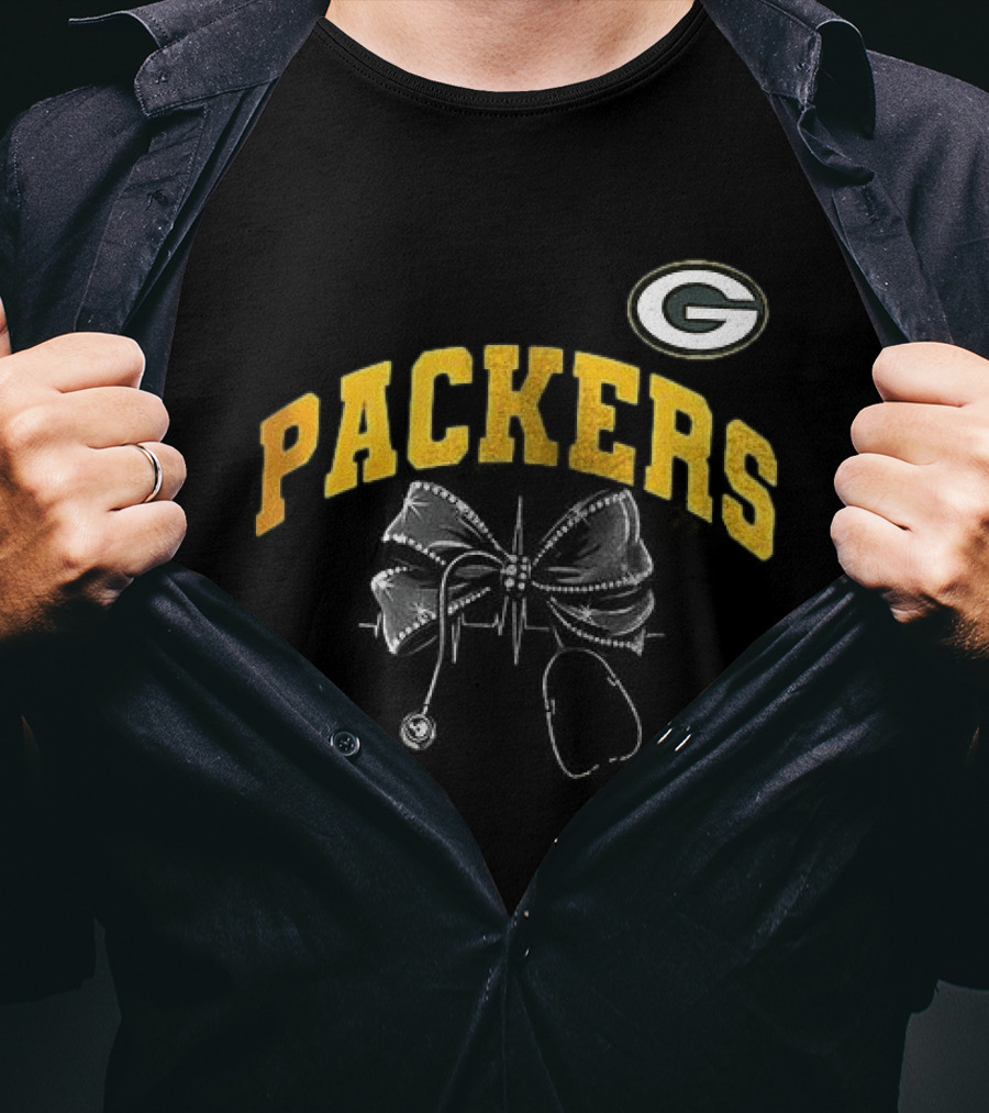 Green Bay Packers Nurse By Heart By Soul Fan T-Shirt