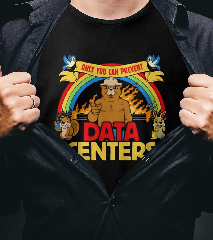 Smokey Bear Only You Can Prevent Rainbow Animals Data Centers T-Shirt