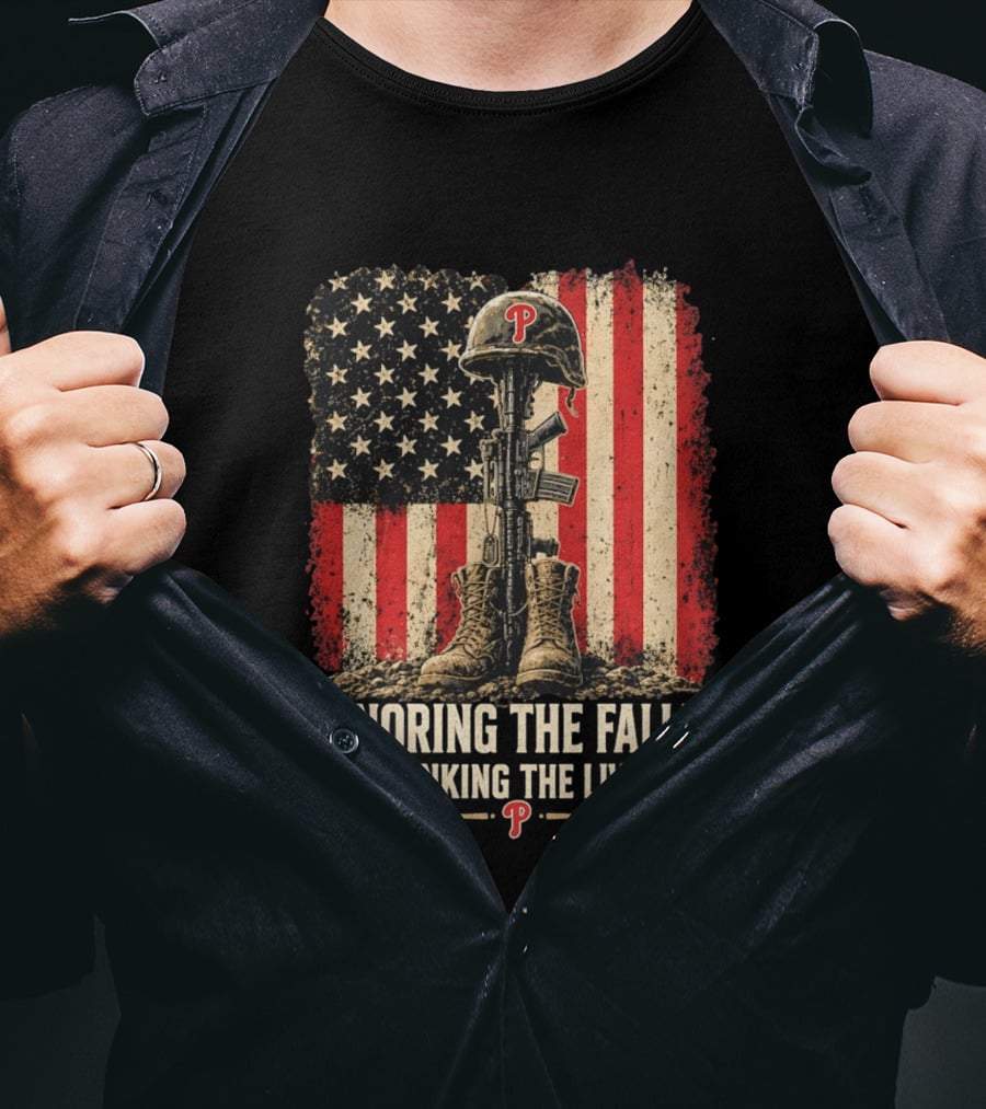 Philadelphia Phillies Honoring The Fallen Thanking The Living Armed Forces Day T-Shirt