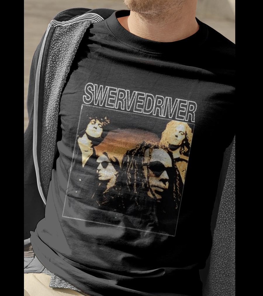 Swervedriver Band Portrait Album Cover Guns T-Shirt