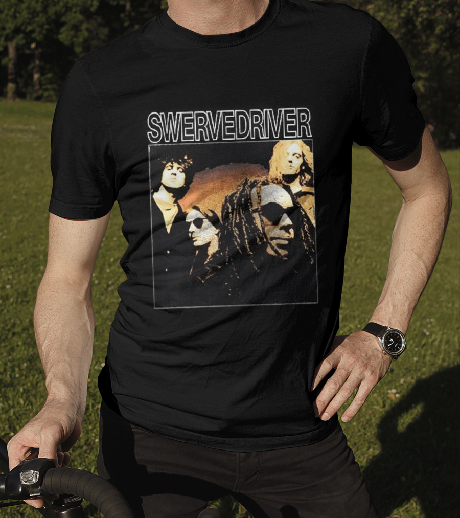 Swervedriver Band Portrait Album Cover Guns T-Shirt