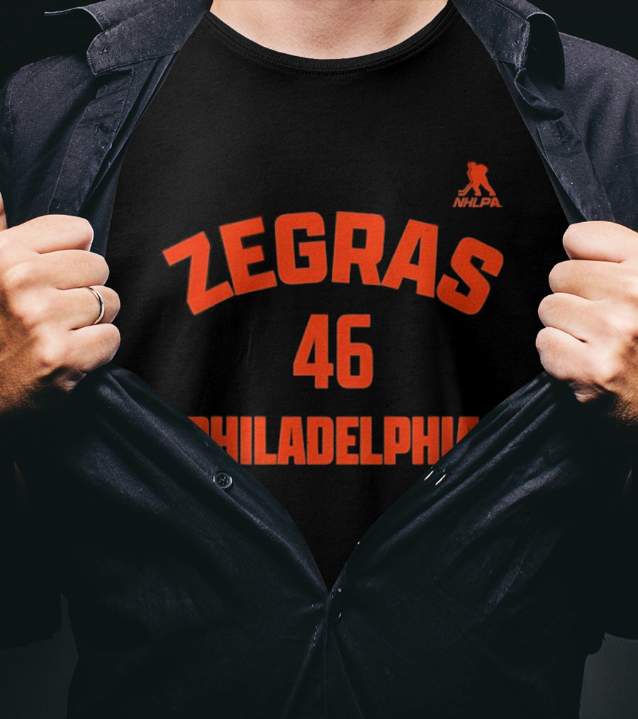 Zegras 46 Philadelphia Hockey NHL Player T-Shirt