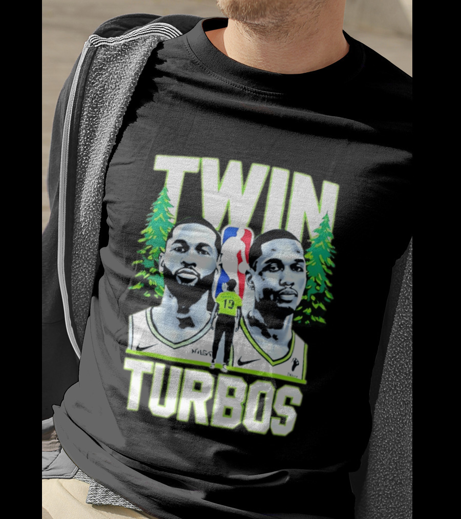 Twin Turbos Minnesota Timberwolves NBA Basketball Player Portraits T-Shirt