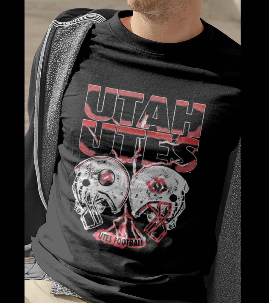 Utah Utes Football Helmets Fan Gear T-Shirt