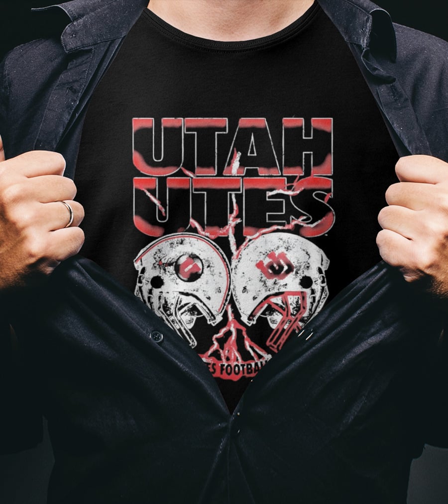 Utah Utes Football Helmets Fan Gear T-Shirt